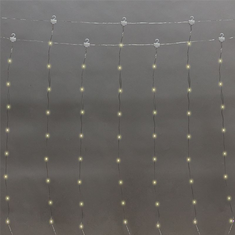 Гирлянда Светодиодный дождь из росы 3х3м, теплый белый, USB + пульт управления, с крючками для крепления NEON-NIGHT 315-886