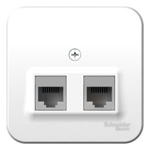 Розетка компьютерная 2-м ОП Blanca RJ45 кат.5E с изолир. пластиной бел. SE BLNIA045451 1210475