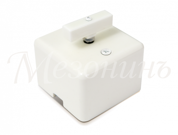 Выключатель ретро фарфоровый поворотный на четыре положения, коллекция "QUADRA" цвет - белый,  ТМ "М