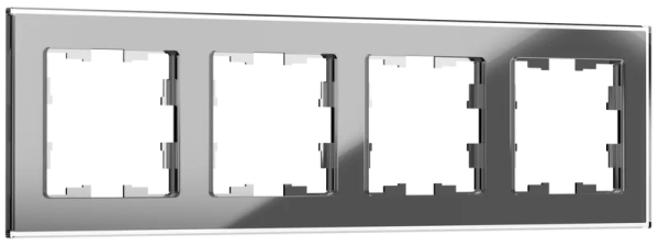 BRITE Рамка 4 -местная РУ-4-2-БрСе стекло серый IEK BR-M42-G-K03