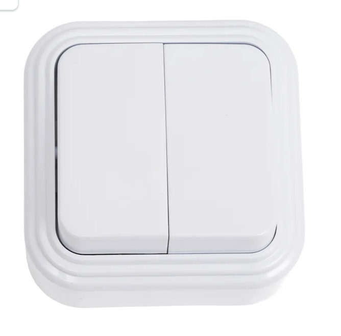 Выключатель 2-клавишный VA56-232-Белый , 6А, IP20 VA56-232-Б