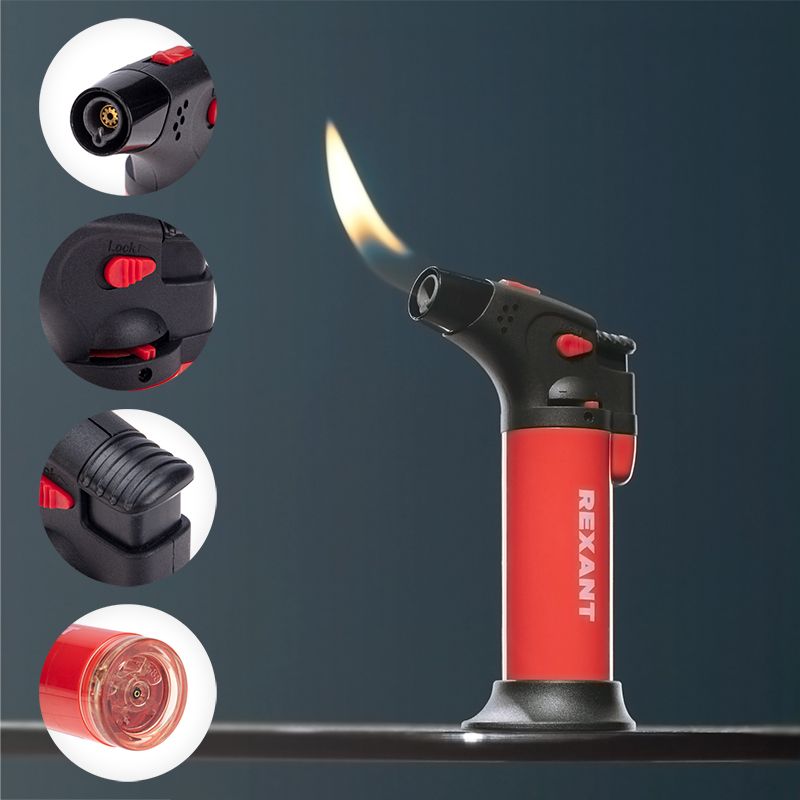 Турбо горелка GT-11, заправляемая, красная REXANT - Фото 3