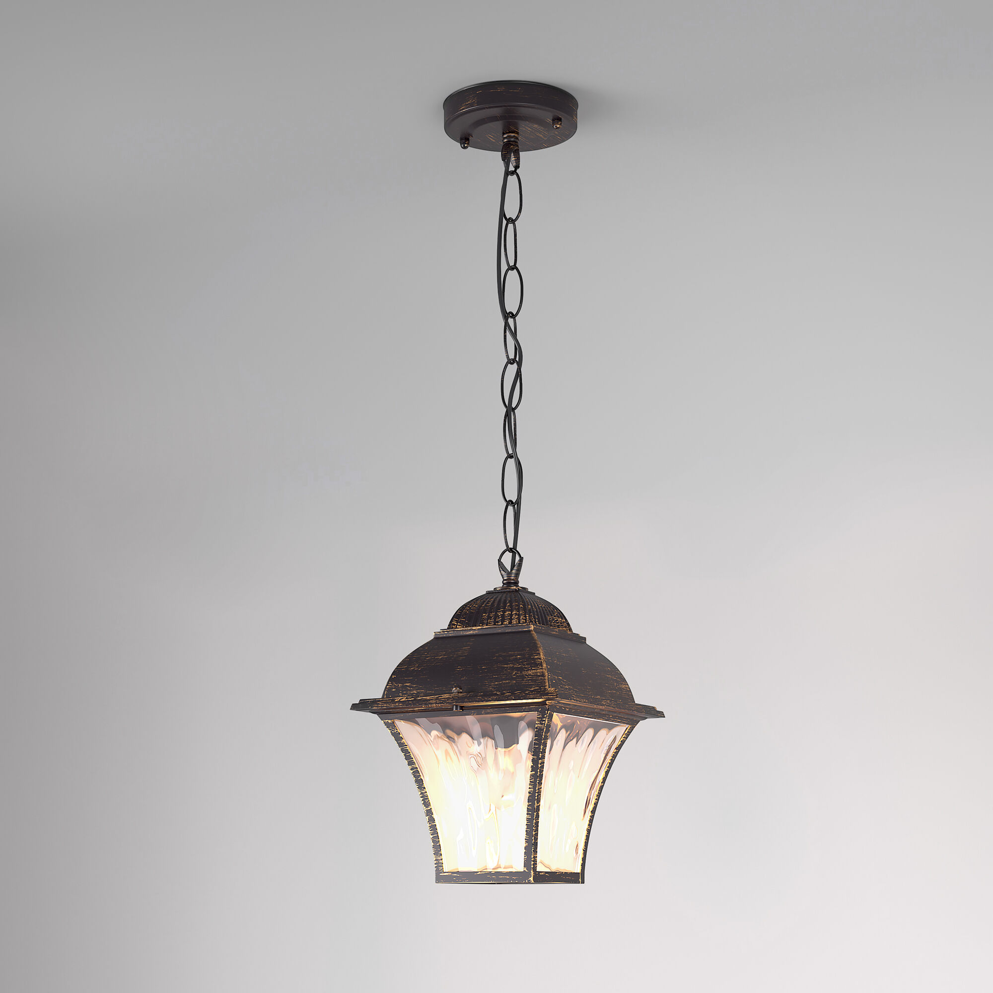 Светильник уличный подвесной IP33 Apus H черное золото GL 1009H Elektrostandard - Фото 2