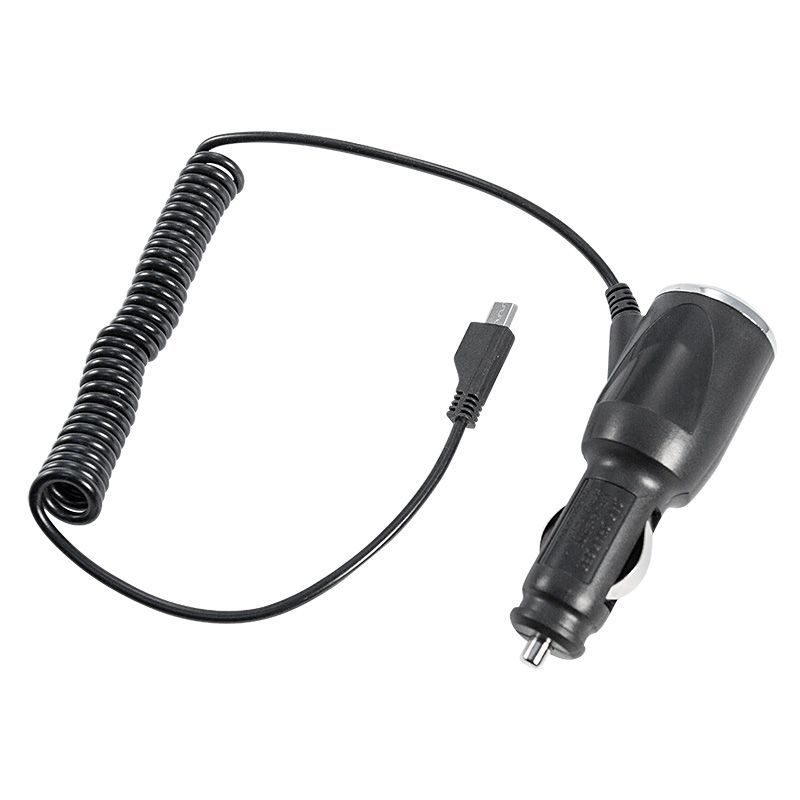 Автозарядка в прикуриватель microUSB (АЗУ) (5 V, 1000 mA) шнур спираль 1.5 м черная REXANT 16-0245