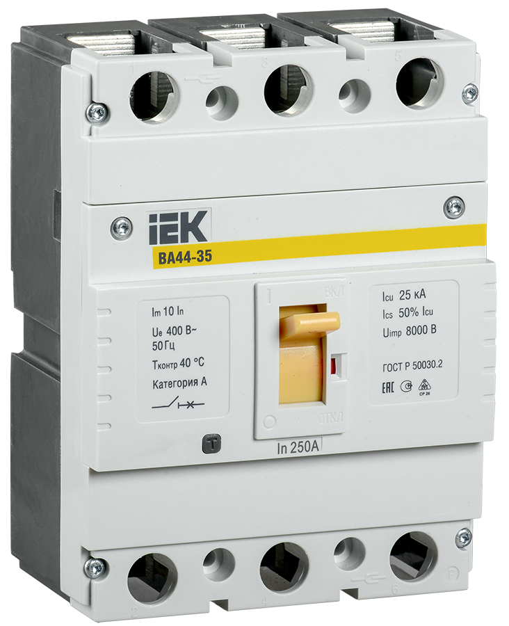 Выключатель автоматический ВА44-35 3Р 250А 25кА IEK SVA4410-3-0250