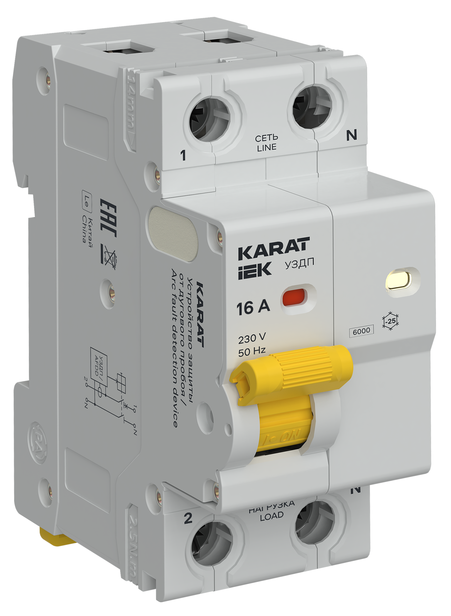 KARAT Устройство защиты от дугового пробоя 1P+N 16A IEK KA-DP10-1-016