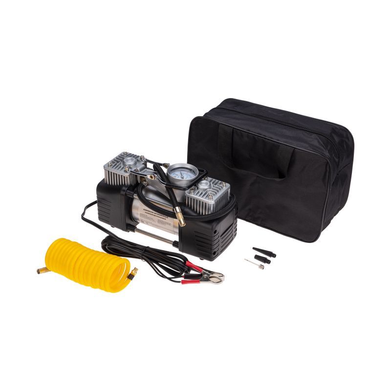 Компрессор автомобильный усиленный двухпоршневой (60л/мин, 10 АТМ) REXANT 80-0521