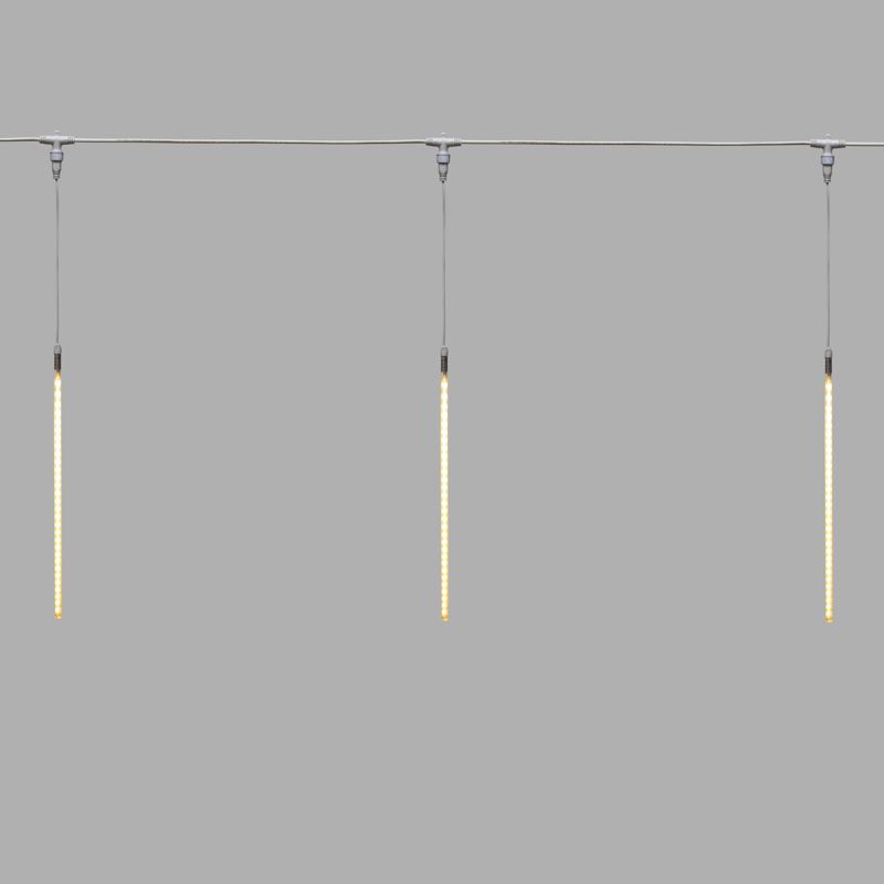 Гирлянда Тающие сосульки комплект 10 шт. х 50см, шаг 100см, 600 LED ТЕПЛЫЙ БЕЛЫЙ, белый каучук, IP67, 24В, соединяется NEON-NIGHT - Фото 2