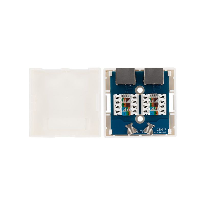 Розетка компьютерная внешняя, 2-порта RJ-45 (8P8C), STP, CAT 6 REXANT - Фото 4