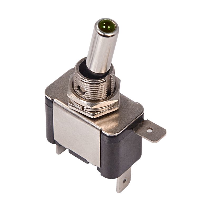 Тумблер 12V 20А (3c) ON-OFF однополюсный с зеленой LED подсветкой (ASW-07D) REXANT 36-4333