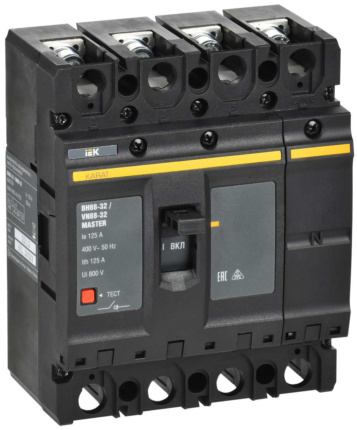 KARAT MASTER Выключатель-разъединитель ВН88-32 4P 125А IEK KAM-VN10-4-0125