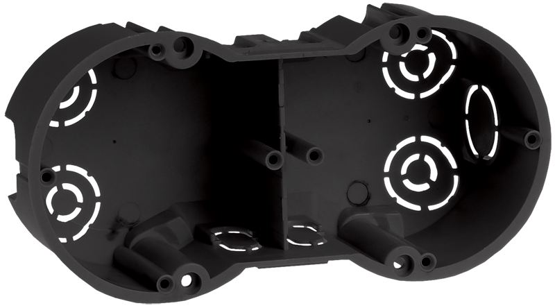 Коробка установочная КМ40007 двухместная для твердых стен безгалогенная (HF) 141х70х45мм с саморезами IEK UKT20-141-070-045