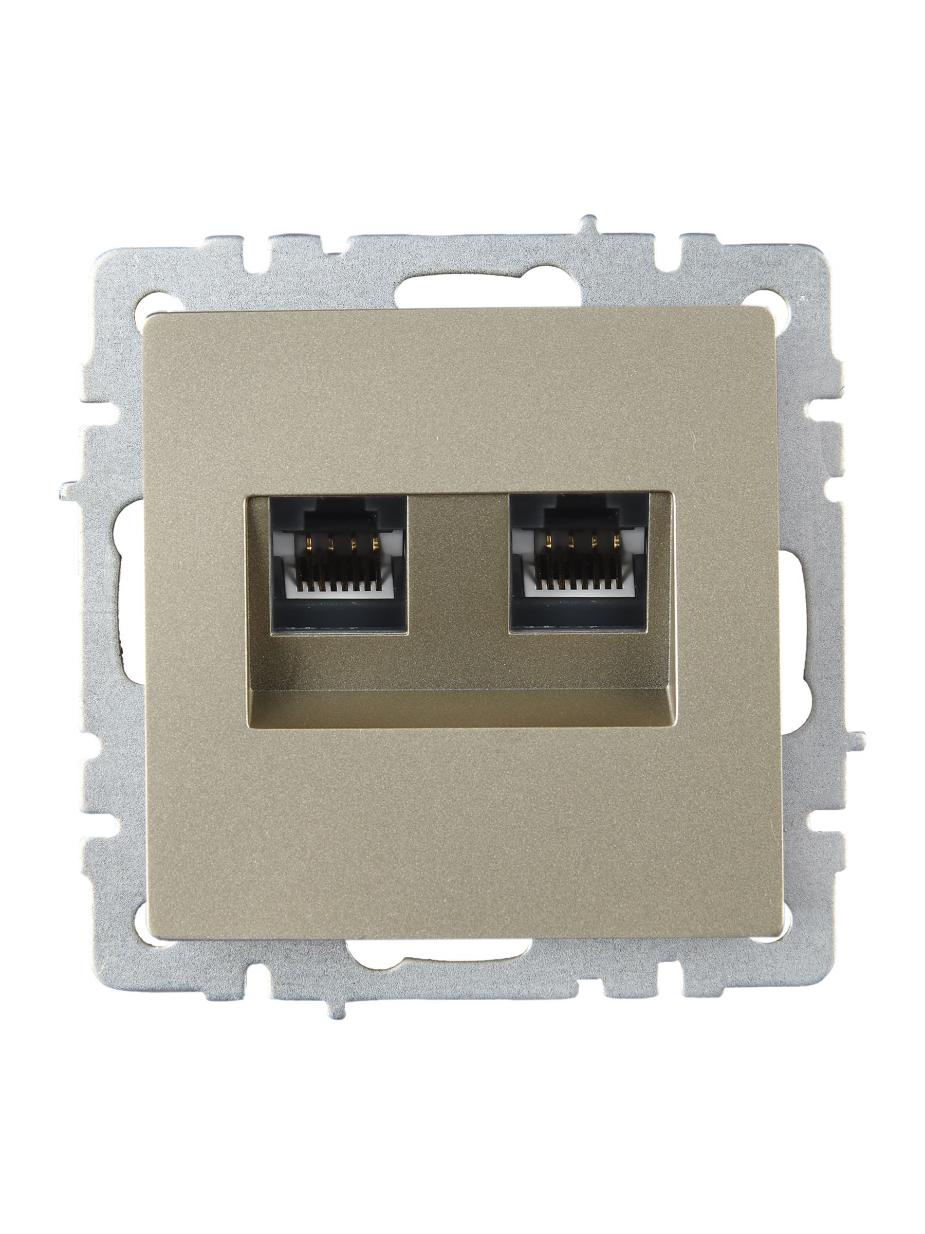 BRITE Розетка двойная RJ11+RJ45 кат.5E РК/Т12-БрШ шампань IEK - Фото 4