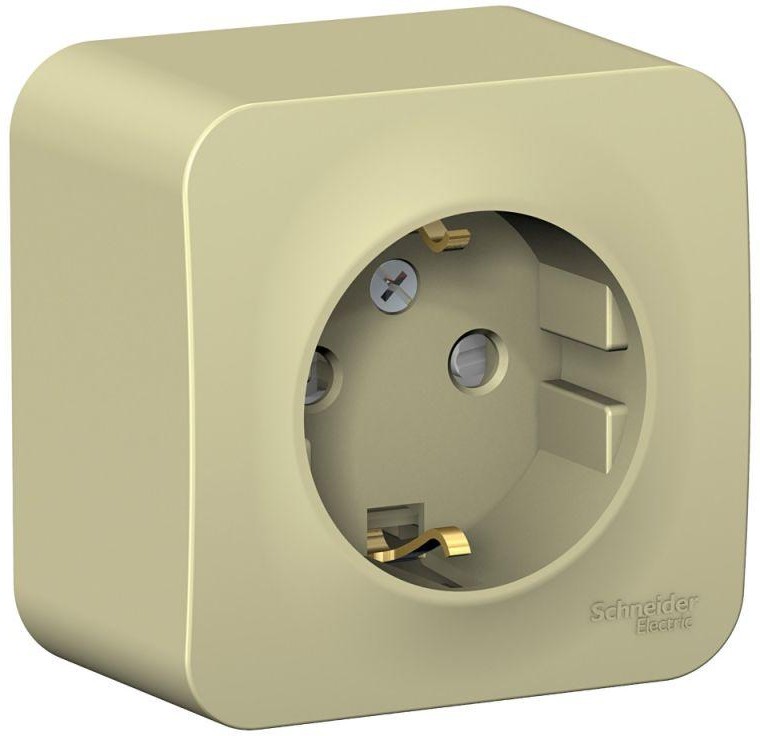 Розетка 1-м ОП Blanca 16А IP20 250В с заземл. защ. шторки с изолир. пластиной беж. SE BLNRA011117