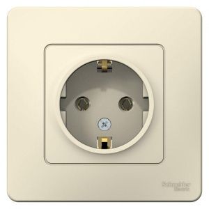 Розетка 1-м СП Blanca 16А IP20 250В с заземл. без защ. шторок молоч. SE BLNRS001012 1210304