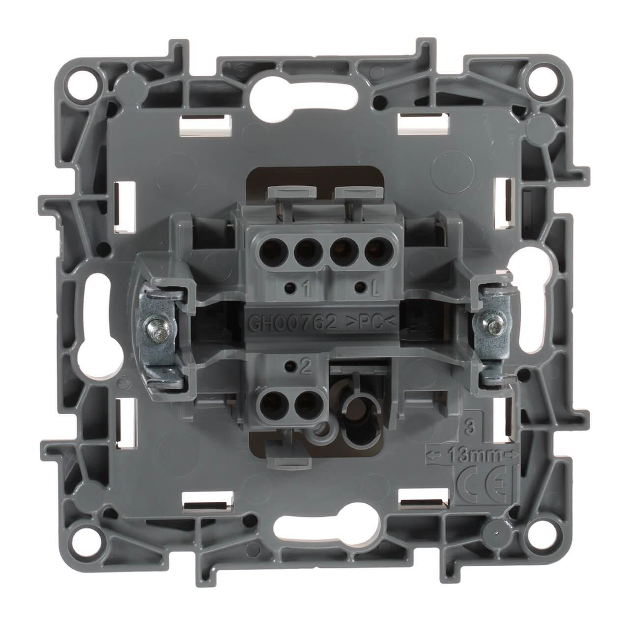 ETIKA Переключатель 1-клавишный схема 6 10АХ безвинтовые зажимы слоновая кость - Фото 3