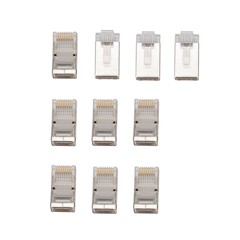 Разъем сетевой LAN на кабель, штекер 8Р8С (RJ-45), под обжим, в экране, 10шт. REXANT - Фото 3