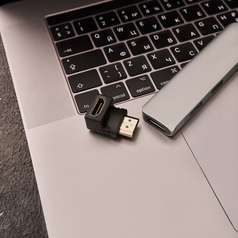 Переходник аудио/видео, (гнездо HDMI - штекер HDMI), угловой, 1 шт. REXANT - Фото 2