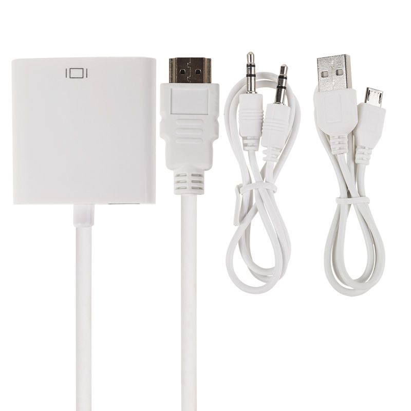 Переходник штекер HDMI - гнездо VGA, провод + шнур стерео 3,5мм с питанием REXANT - Фото 3