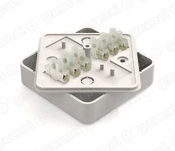 Коробка монтажная с клем. колодкой 75х75х20мм БЕЛАЯ (100шт)