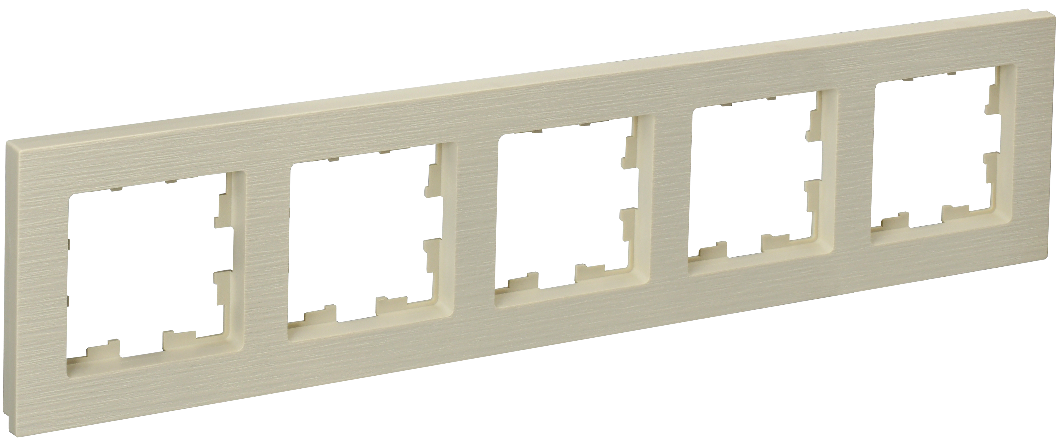 BRITE Рамка 5-местная РУ-5-Бр бежевый рифленый IEK
