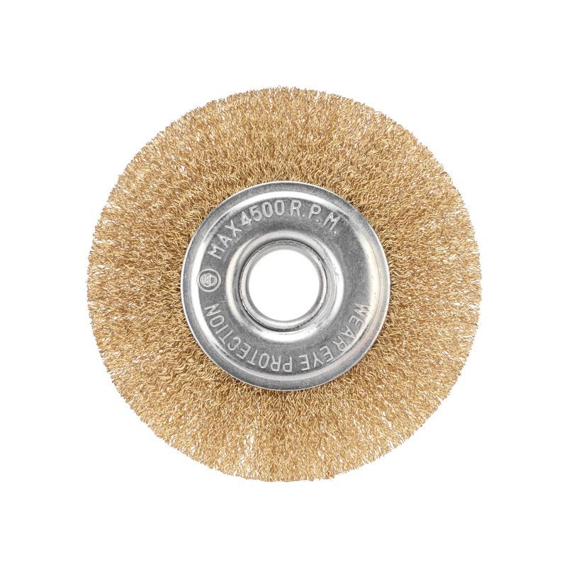 Щетка дисковая для УШМ, витая латунированная проволока, 125мм, отв. 22,23мм KRANZ KR-91-1242