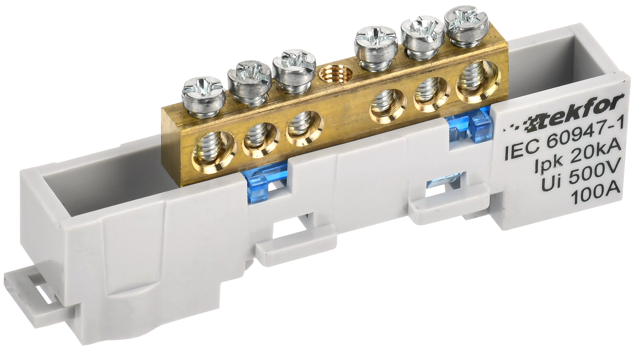 TEKFOR Шина N "ноль" неизолированная на универсальном держателе 6х9-4-С IEK TF-NN10-04-DL-K07