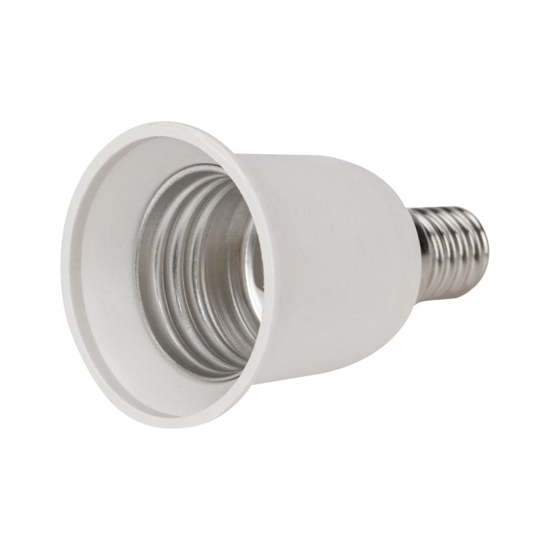 Переходник цокольный Е14-Е27 белый REXANT 11-8831