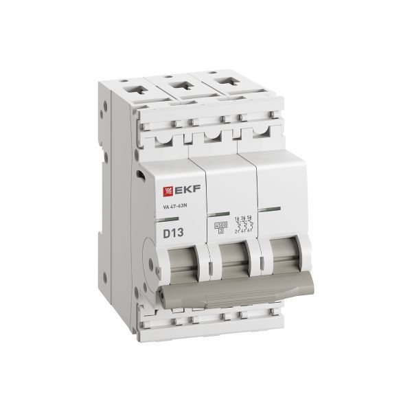 Авт. выкл. 3P 13А (D) 4,5kA ВА 47-63N EKF PROxima - Фото 2