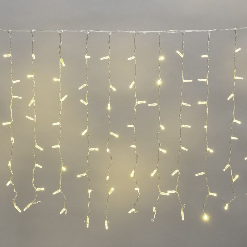 Гирлянда светодиодная Занавес 2х0,8м 160 LED ТЕПЛЫЙ БЕЛЫЙ прозрачный ПВХ IP65 постоянное свечение 230В нужен блок 303-500-1 NEON-NIGHT 235-106