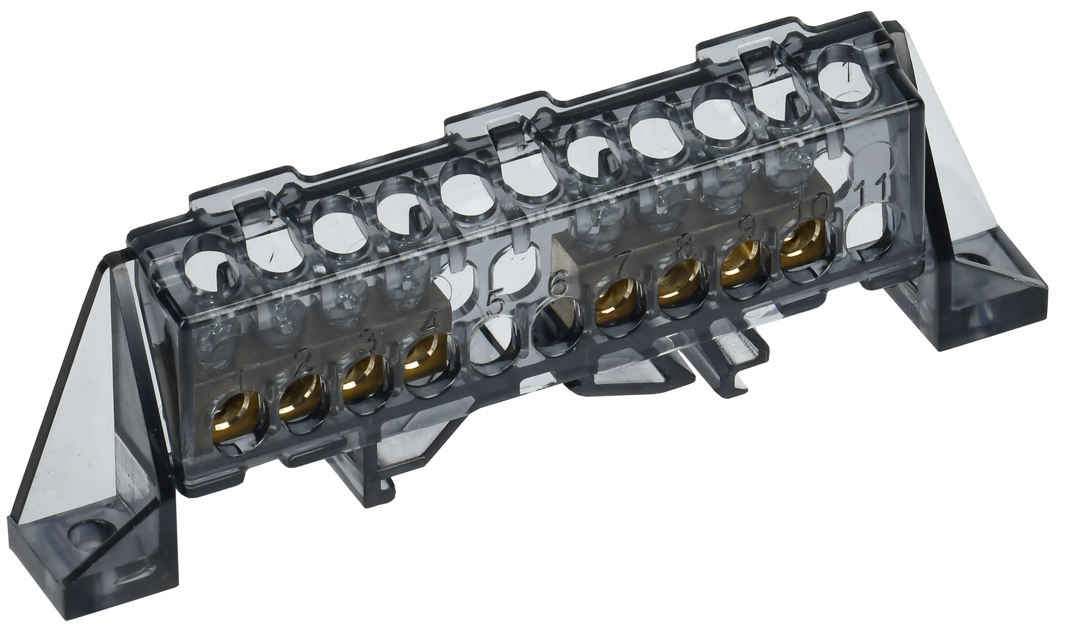 TEKFOR Шина N "ноль" в комбинированном DIN-изоляторе "Стойка" 6х9-(4+4)-Ч IEK TF-NN10-44-DP-K02