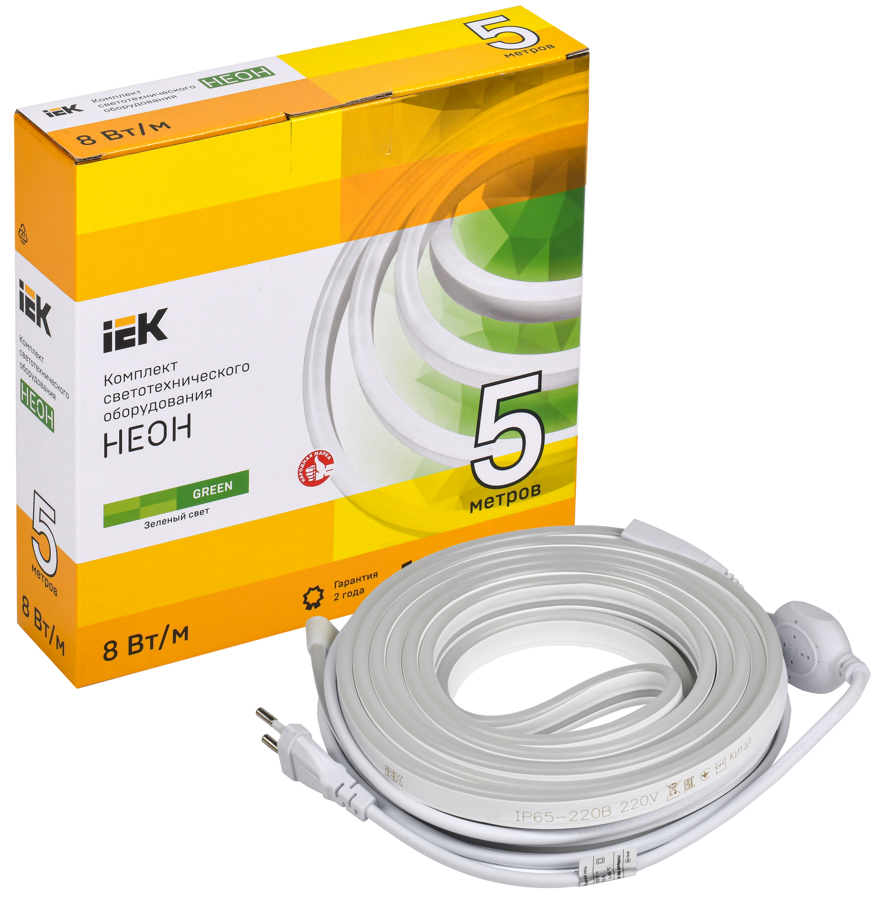 Комплект светодиодной подсветки "Неон" (лента LED 5м LSR5-2835G120-8-IP65-220В + драйвер) IEK - Фото 2