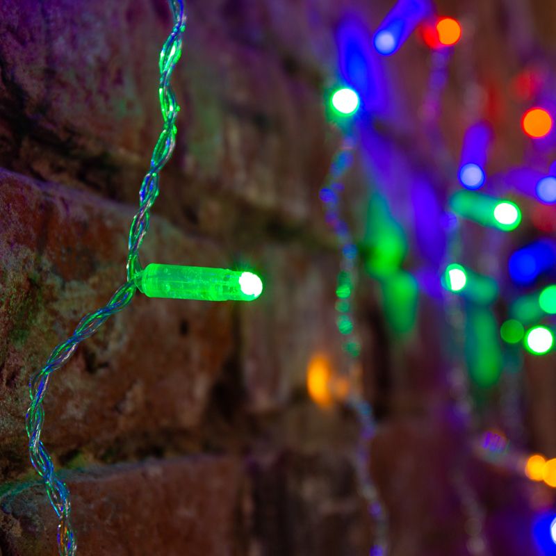 Гирлянда светодиодная Занавес 2х1,5м 192 LED МУЛЬТИКОЛОР прозрачный ПВХ IP65 постоянное свечение 230В блок в комплекте NEON-NIGHT - Фото 2