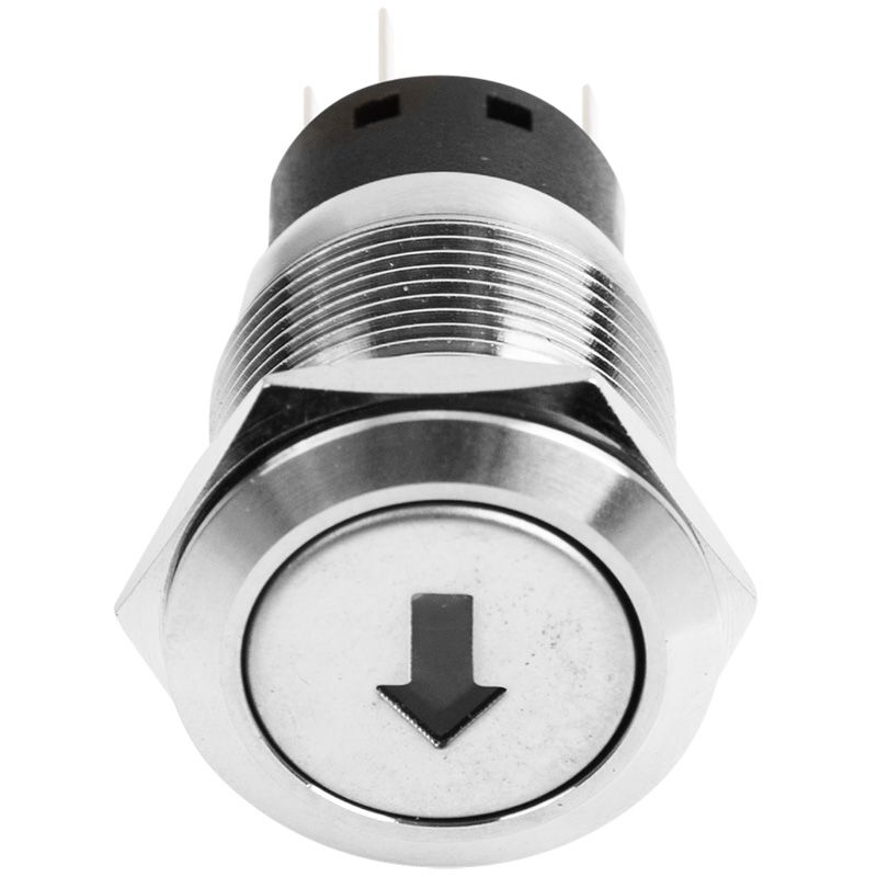 Кнопка  антивандальная Ø19 12В Б/Фикс (5с) (ON)-OFF/(OFF)-ON плоская подсв/зеленая СТРЕЛКА  REXANT - Фото 3