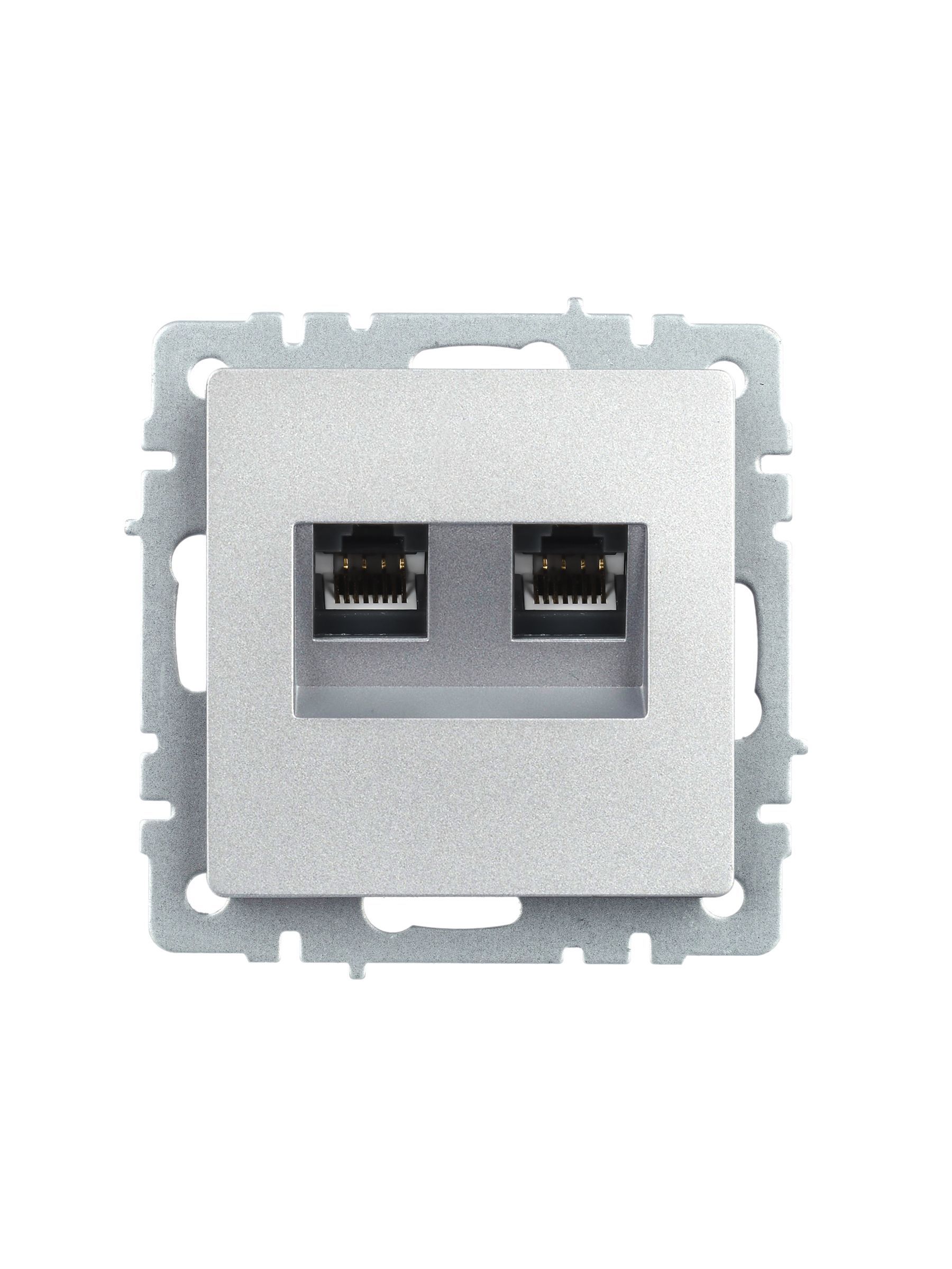 BRITE Розетка двойная RJ11+RJ45 кат.5E РК/Т12-БрА алюминий IEK - Фото 8