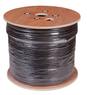 Кабель витая пара U/UTP, CAT 5е, PE, 10PR, 24AWG, OUTDOOR, SOLID, черный, 305м, РФ REXANT - Фото 2