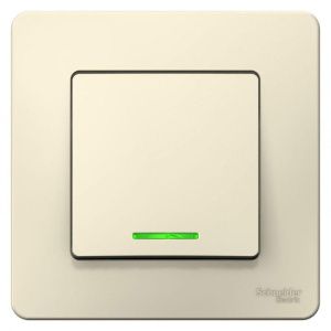 Выключатель 1-кл. СП Blanca 6А IP20 (сх. 1) 250В с подсветкой молочн. SE BLNVS006112 1210291