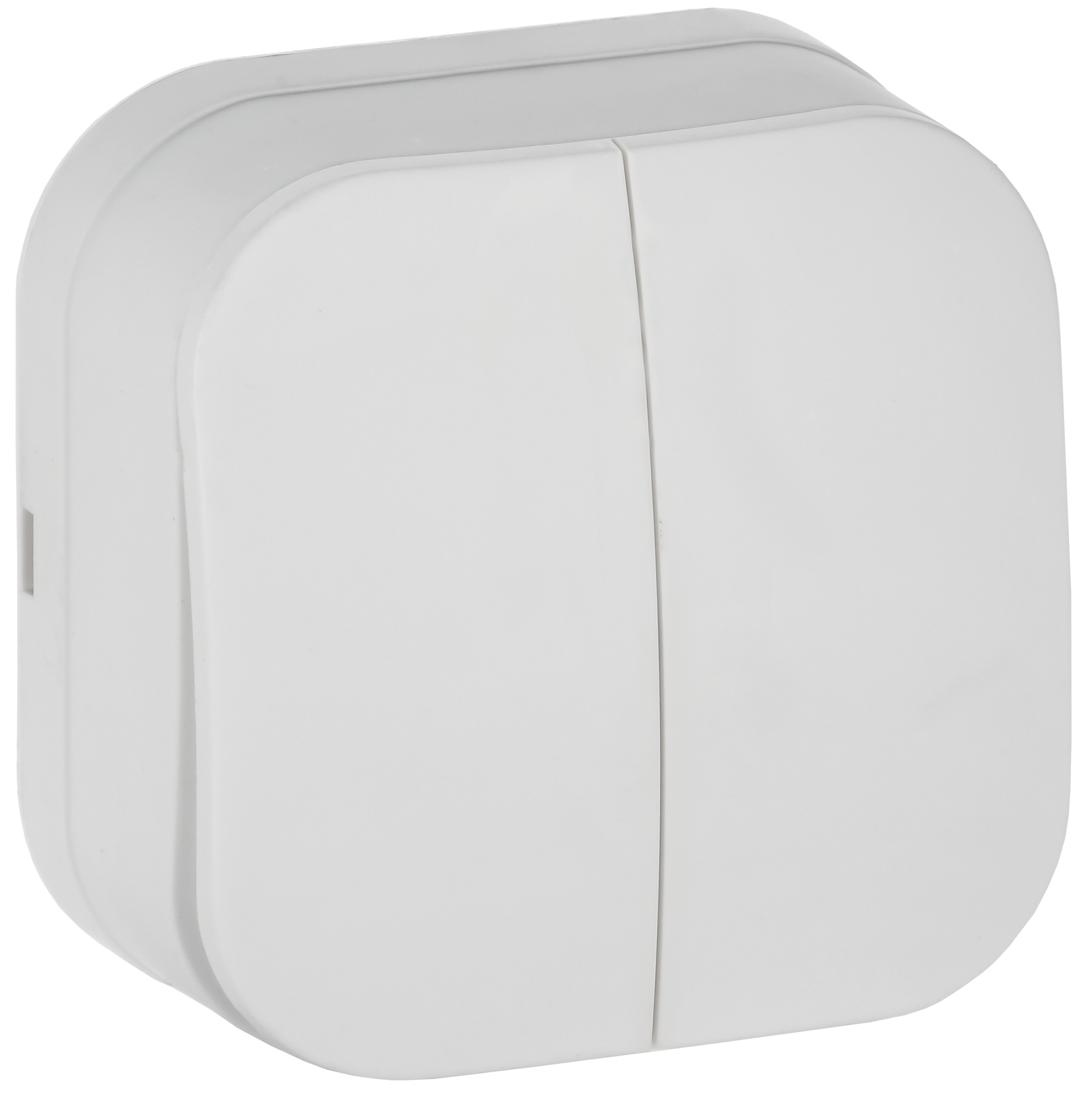 GLORY Выключатель 2-клавишный для открытой установки 10А ВС20-2-0-ХБм белый матовый IEK EVH20-K01M-10