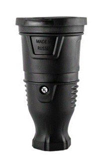 Розетка переносная с крышкой влагозащищенная 2P+PE 230V 16А IP54, каучук, черная - Фото 4