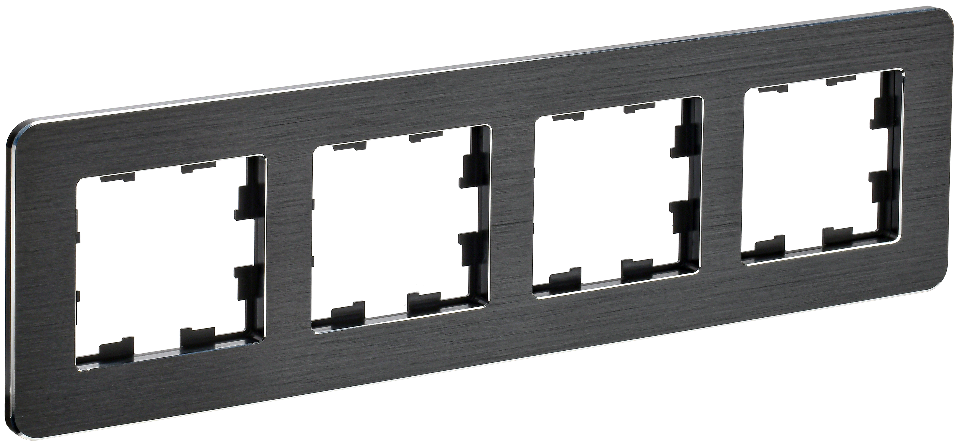 BRITE Рамка 4-местная РУ-4-1-Бр металл черный RE AL IEK