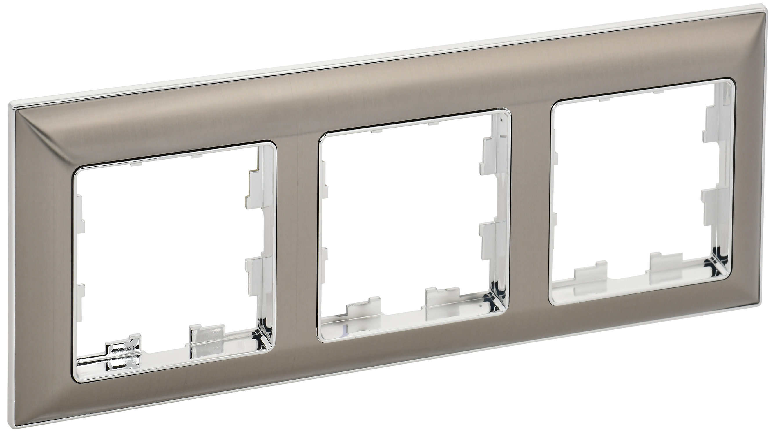 BRITE Рамка 3-местная РУ-3-Бр хром/никель IEK BR-M32-12-4-K23