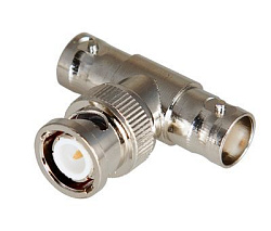 Переход штекер BNC - гнездо BNC x 2 (тройник) REXANT 05-3301