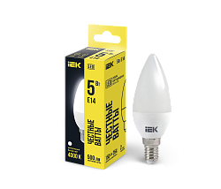 Лампа светодиодная C35 свеча 5Вт 230В 4000К E14 IEK LLE-C35-5-230-40-E14