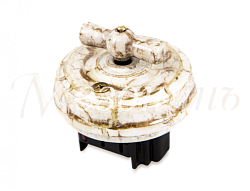 Выключатель ретро фарфоровый поворотный на два положения, для включения из 2-х мест (проходной, D70x GE70404-19k