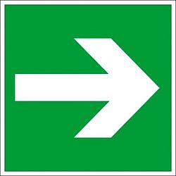 Знак наклейка E02-01 "Направляющая стрелка" (200х200) EKF an-5-08