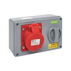 Роз. с блокировкой и выключателем 1415 3Р+РЕ+N 16А 380В IP44 EKF ps-1415-16-380