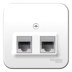 Розетка компьютерная + телефонная 2-м ОП Blanca RJ45 кат.5E + RJ11 с изолир. пластиной бел. SE BLNIA045111 1210476