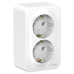 Розетка 2-м ОП Blanca 16А IP20 250В с заземл. защ. шторки бел. SE BLNRA011201 1210434
