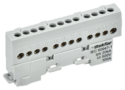 TEKFOR Шина L "фаза" изолированная на универсальном держателе 6х9-10-Ср IEK TF-NN10-10-KL-K03