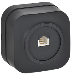 GLORY Розетка для открытой установки телефонная RJ11 РТ20-ХЧм черный матовый IEK ETH10-K02M